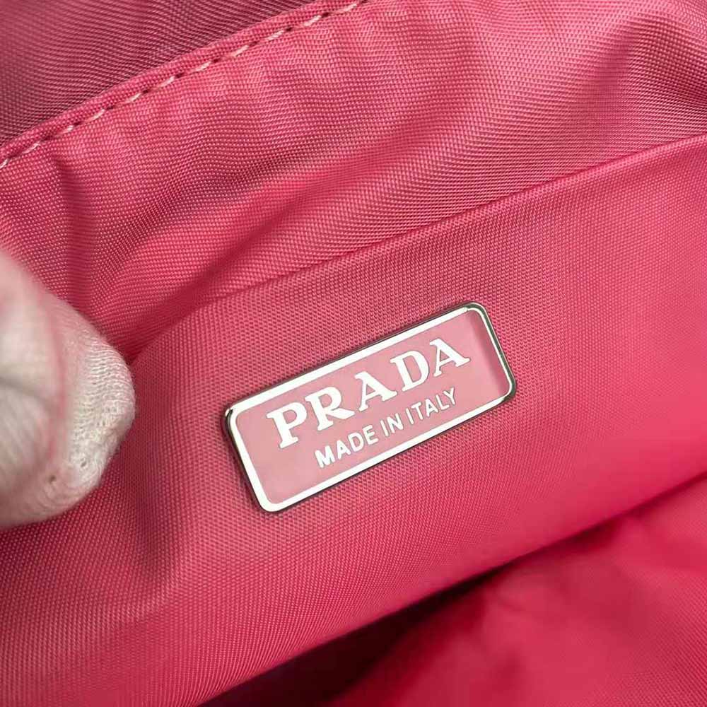 Prada Women Embossed Nylon Tote-Pink - image 10