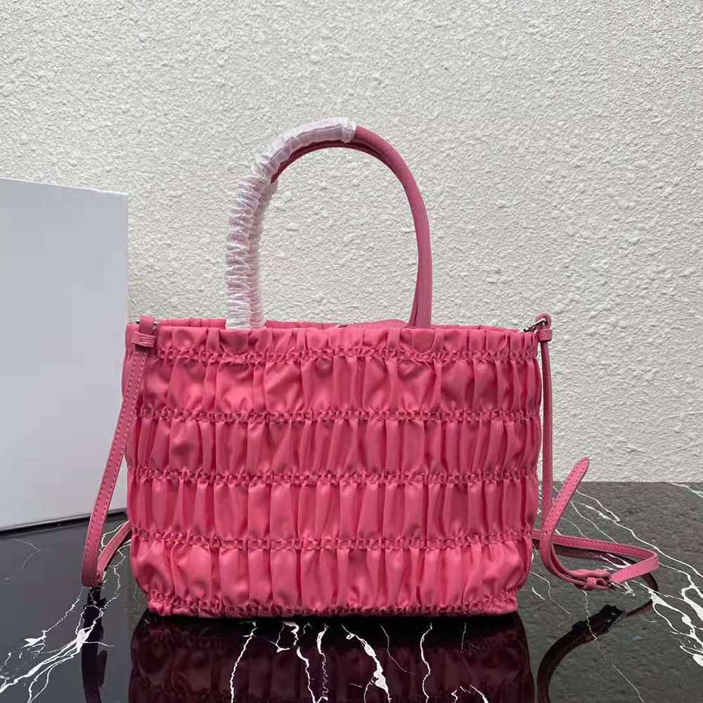 Prada Women Embossed Nylon Tote-Pink - image 4