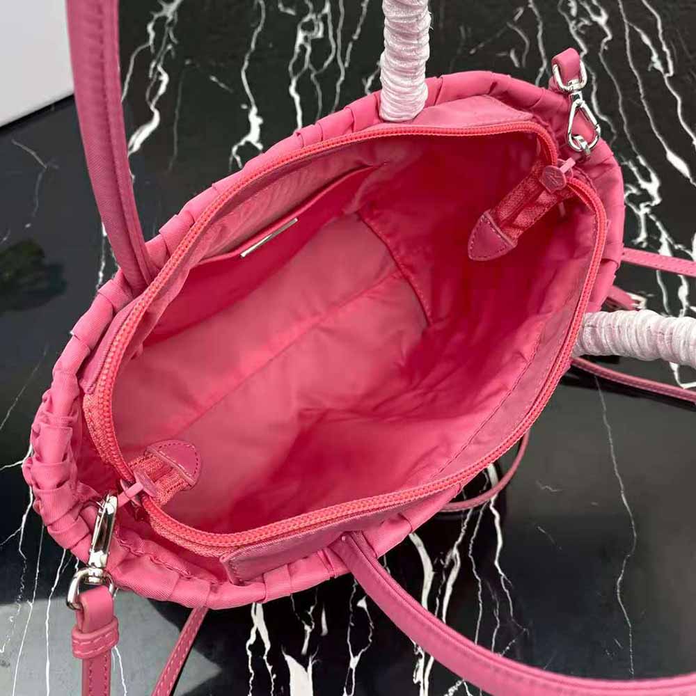Prada Women Embossed Nylon Tote-Pink - image 7
