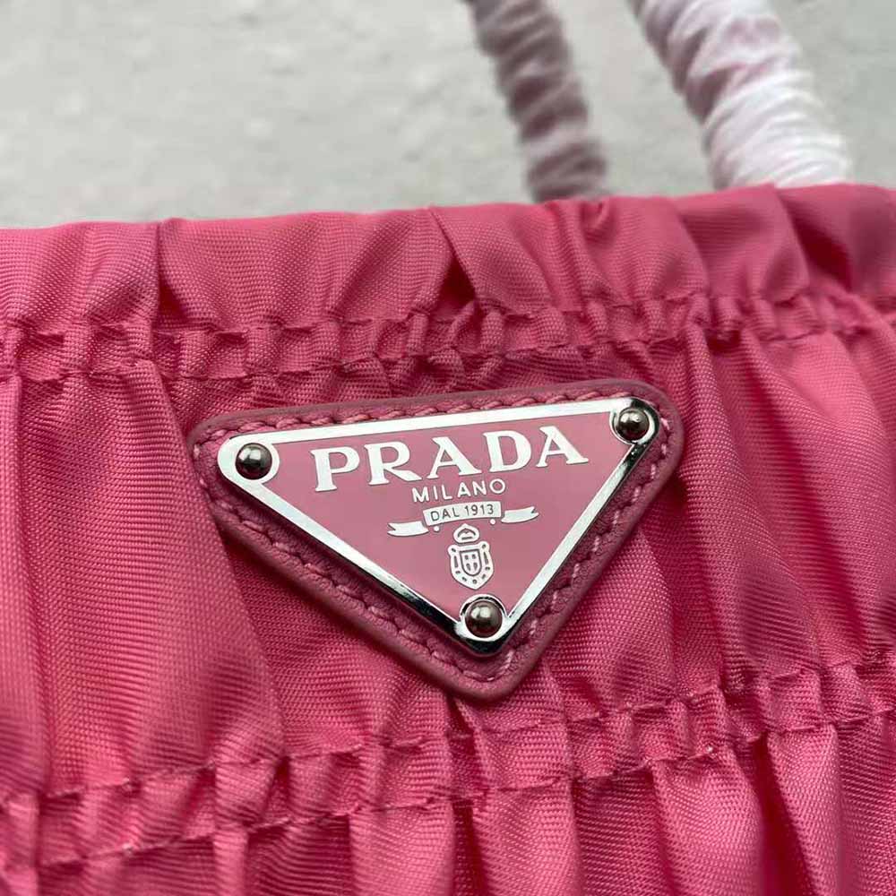 Prada Women Embossed Nylon Tote-Pink - image 8