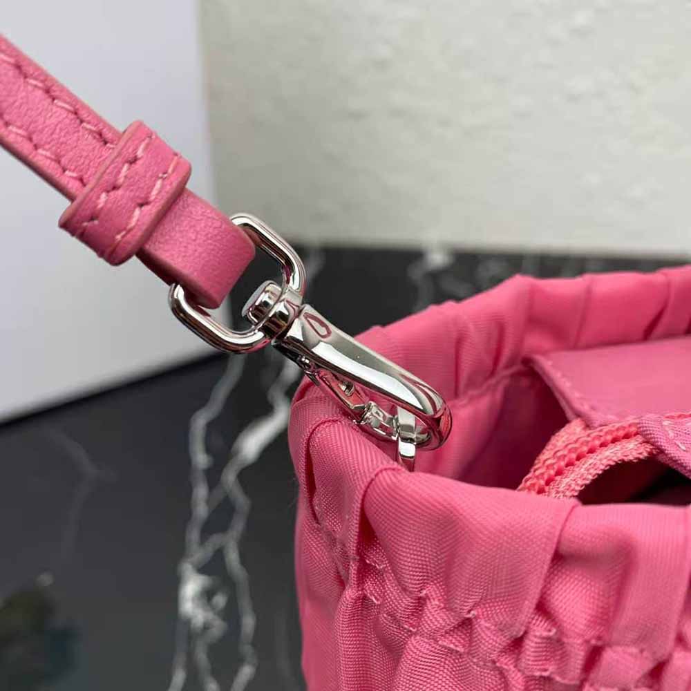 Prada Women Embossed Nylon Tote-Pink - image 9