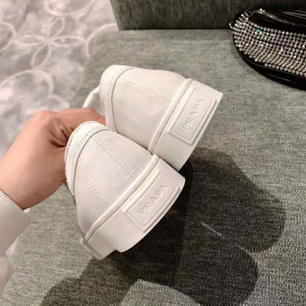 Prada Women Gabardine Fabric Sneakers-White - image 4