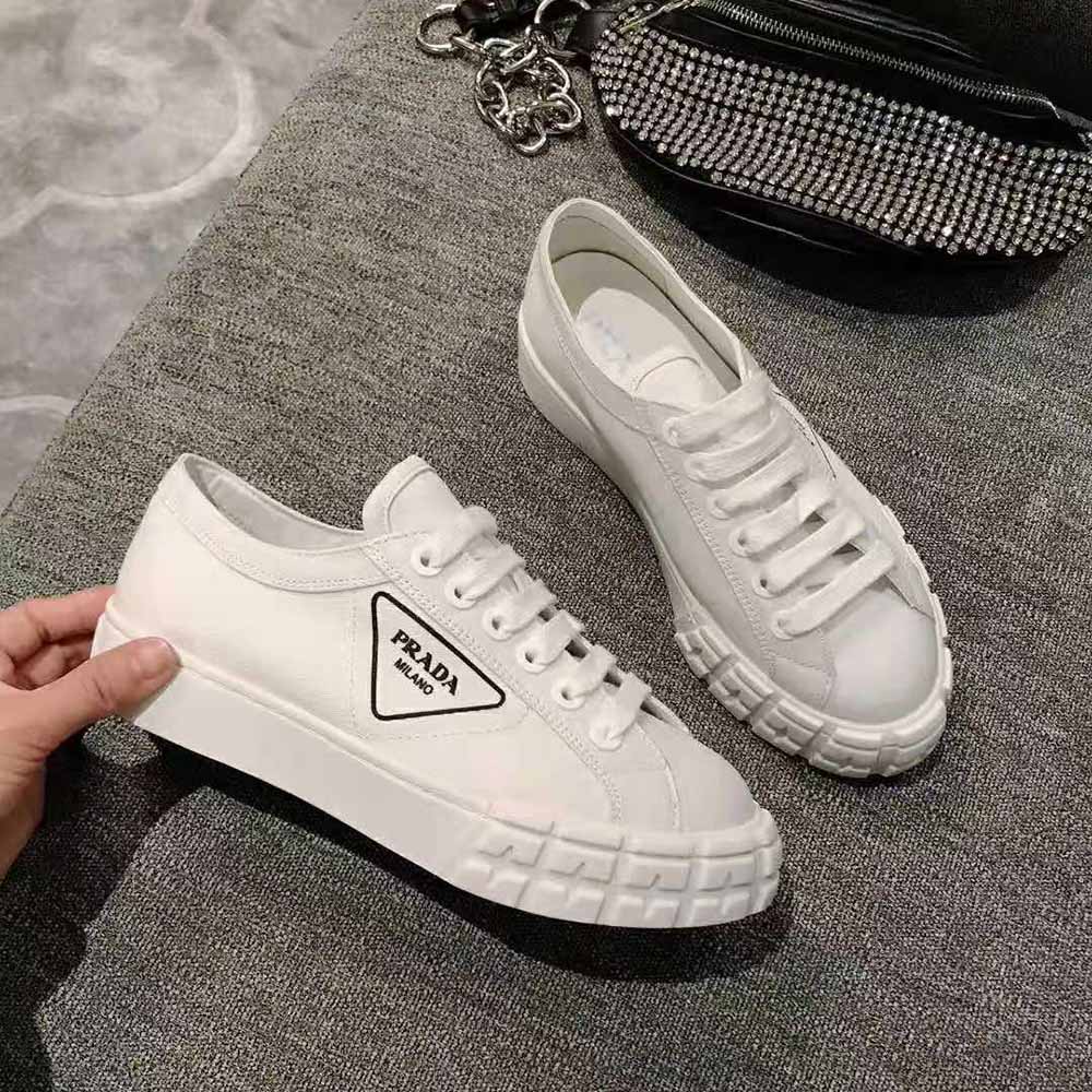 Prada Women Gabardine Fabric Sneakers-White - image 6