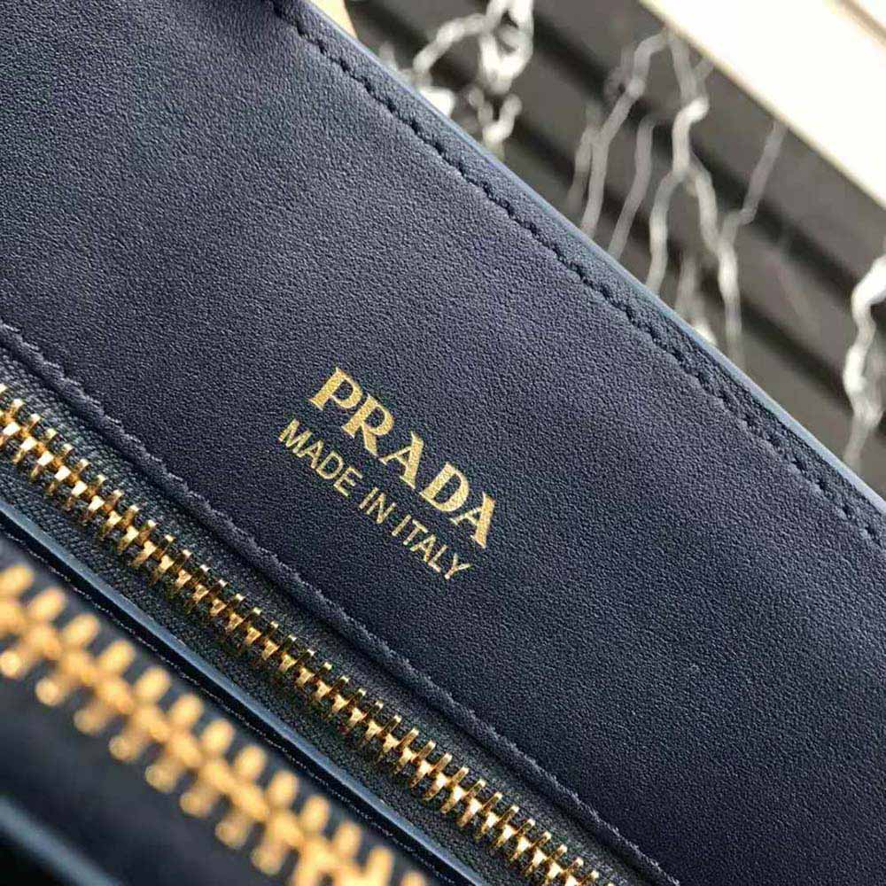 Prada Women Large Saffiano Leather Handbag-Navy - image 8