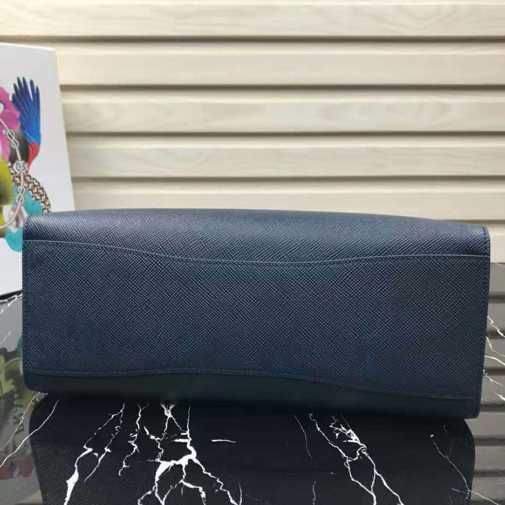 Prada Women Large Saffiano Leather Handbag-Navy - image 5