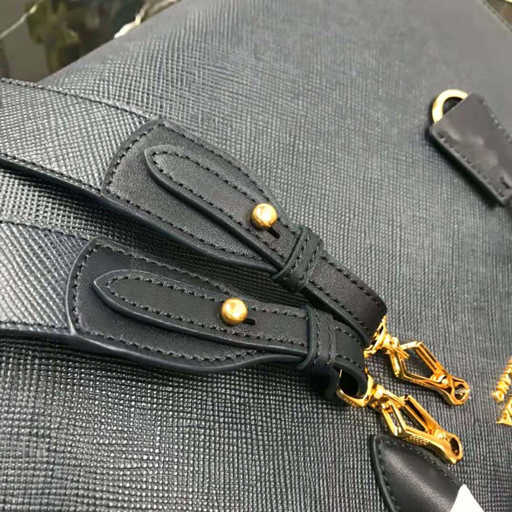 Prada Women Large Saffiano Leather Handbag-Navy - image 10