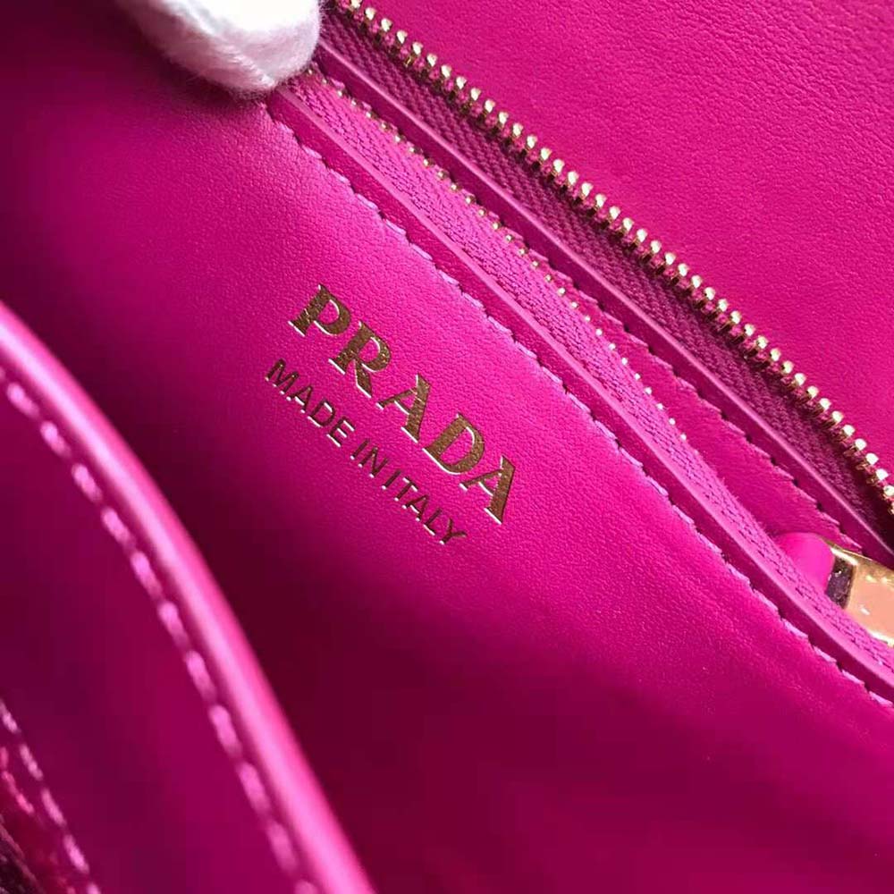Prada Women Medium Leather Prada Diagramme Bag-Rose - image 9