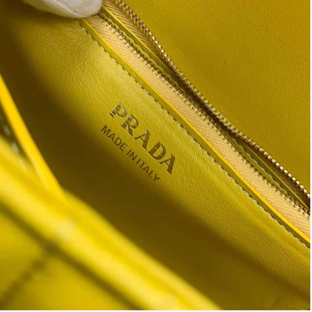 Prada Women Medium Leather Prada Diagramme Bag-Yellow - image 9