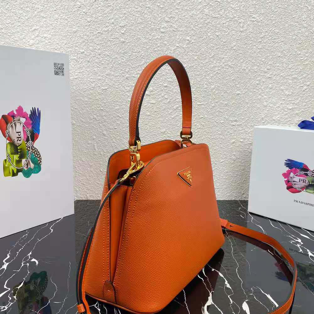 Prada Women Medium Saffiano Leather Prada Matinee Bag-Orange - image 4
