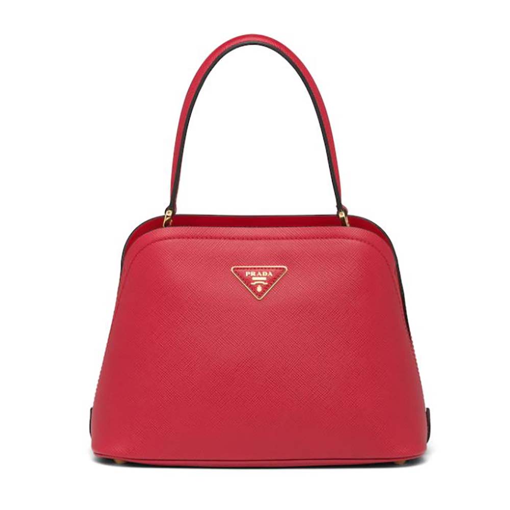 Front view of Prada Women Medium Saffiano Leather Prada Matinee Bag-Red