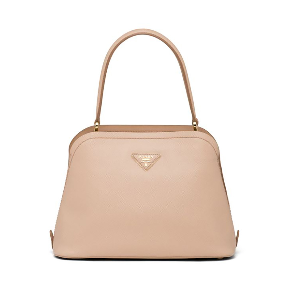 Front view of Prada Women Medium Saffiano Leather Prada Matinee Bag-Sandy