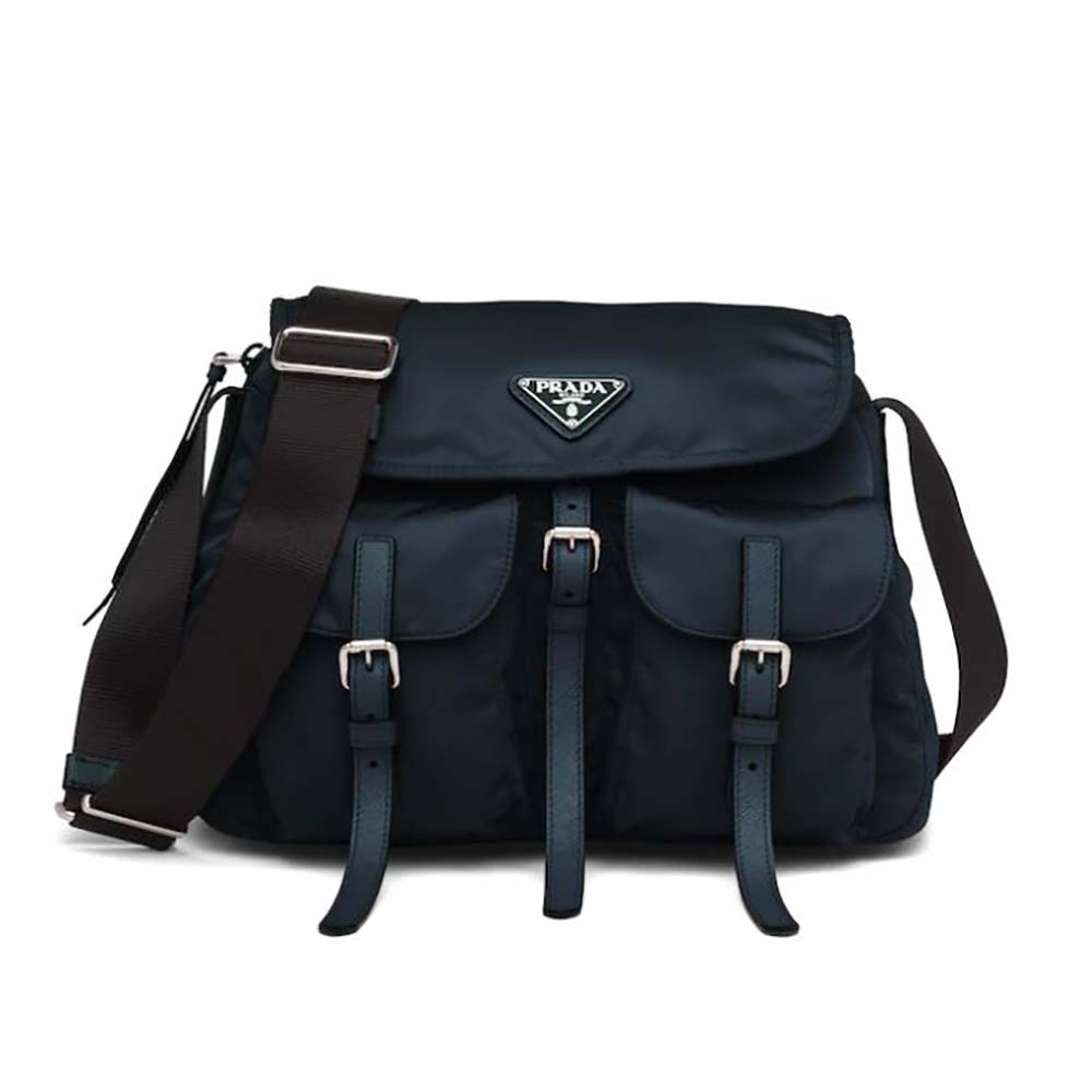 Prada Women Nylon Shoulder Bag-Black