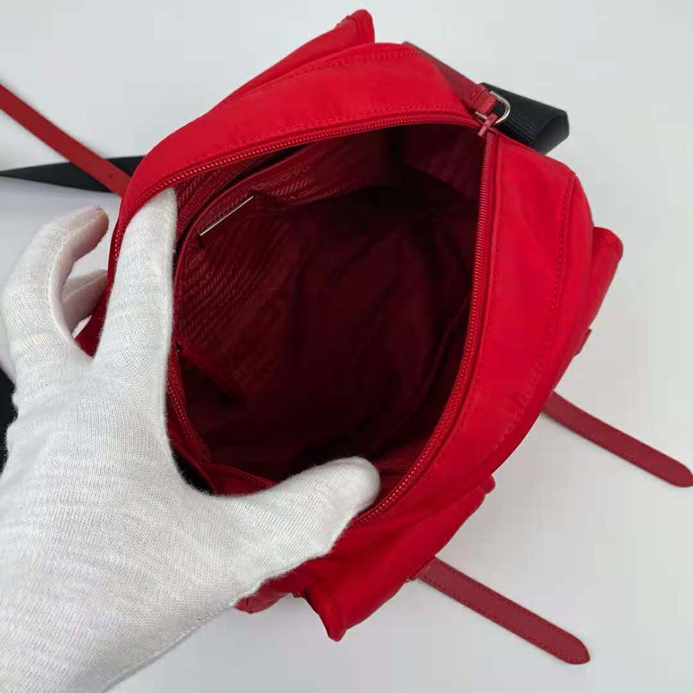 Prada Women Nylon Shoulder Bag-Red - image 10