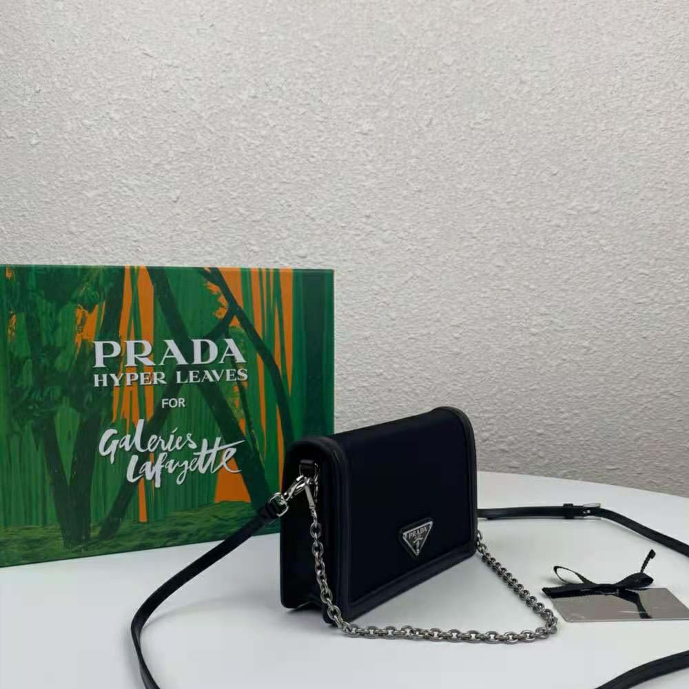 Prada Women Nylon and Leather Mini-Bag-Black - image 4