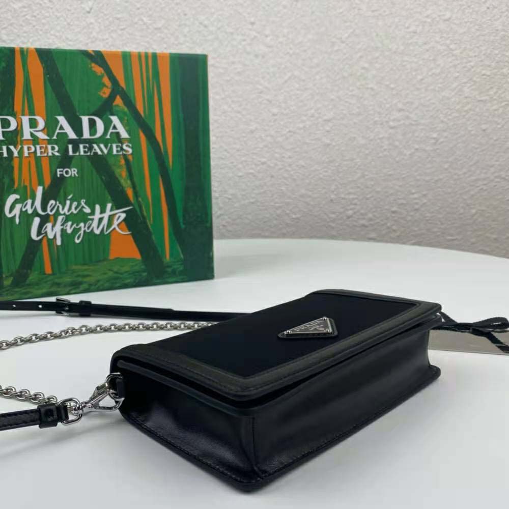 Prada Women Nylon and Leather Mini-Bag-Black - image 5