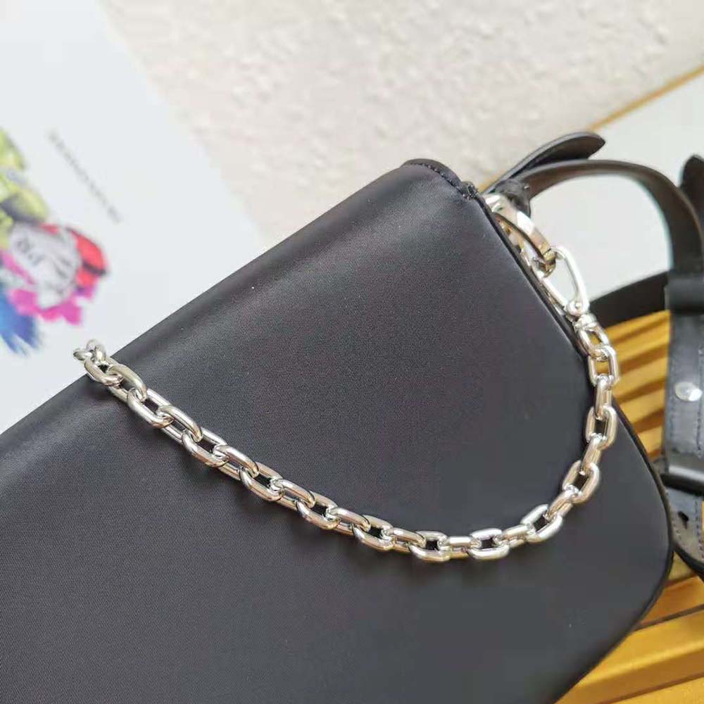 Prada Women Nylon and Leather Prada Ldentity Shoulder Bag-Black - image 10