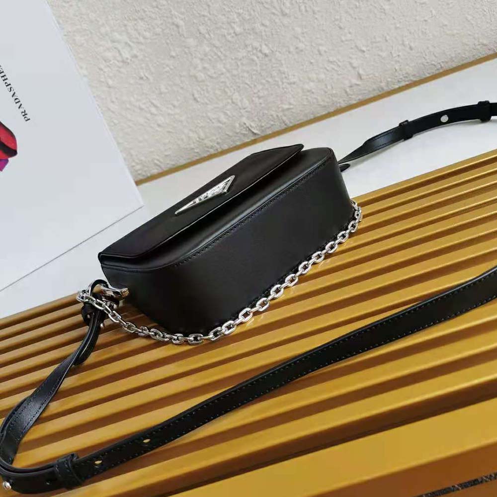 Prada Women Nylon and Leather Prada Ldentity Shoulder Bag-Black - image 5