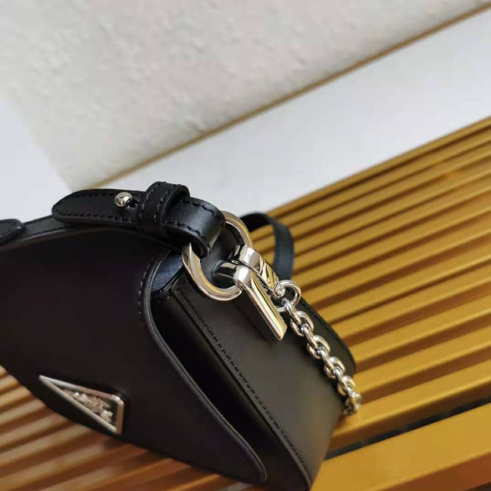 Prada Women Nylon and Leather Prada Ldentity Shoulder Bag-Black - image 8