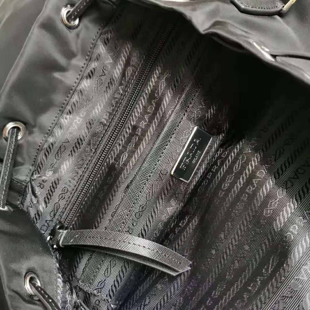 Prada Women Nylon and Saffiano Leather Backpack-Black - image 9