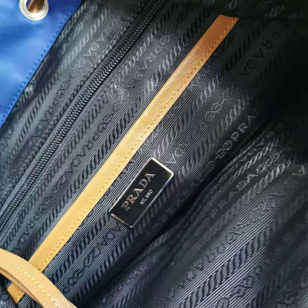 Prada Women Nylon and Saffiano Leather Backpack-Blue - image 8