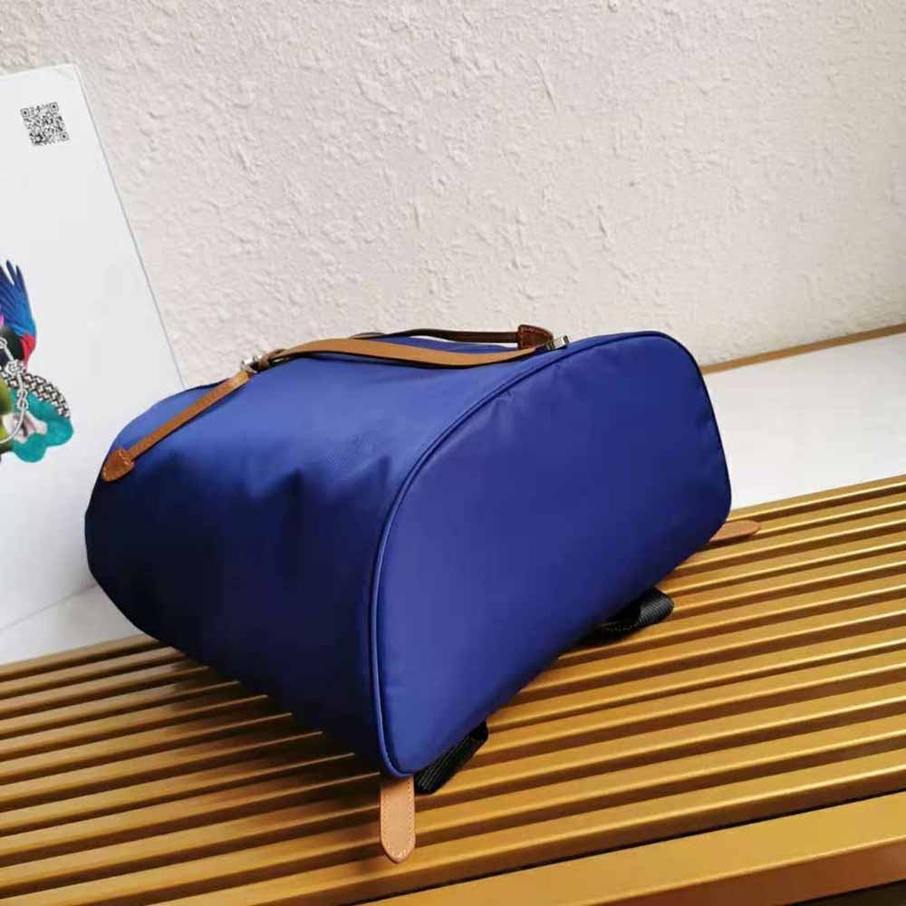 Prada Women Nylon and Saffiano Leather Backpack-Blue - image 4