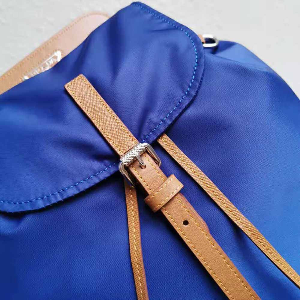 Prada Women Nylon and Saffiano Leather Backpack-Blue - image 7