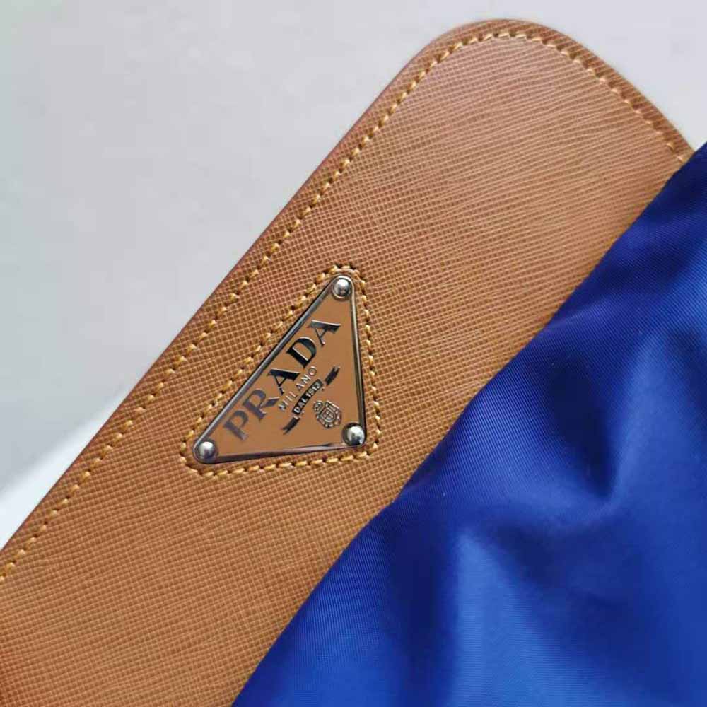 Prada Women Nylon and Saffiano Leather Backpack-Blue - image 9