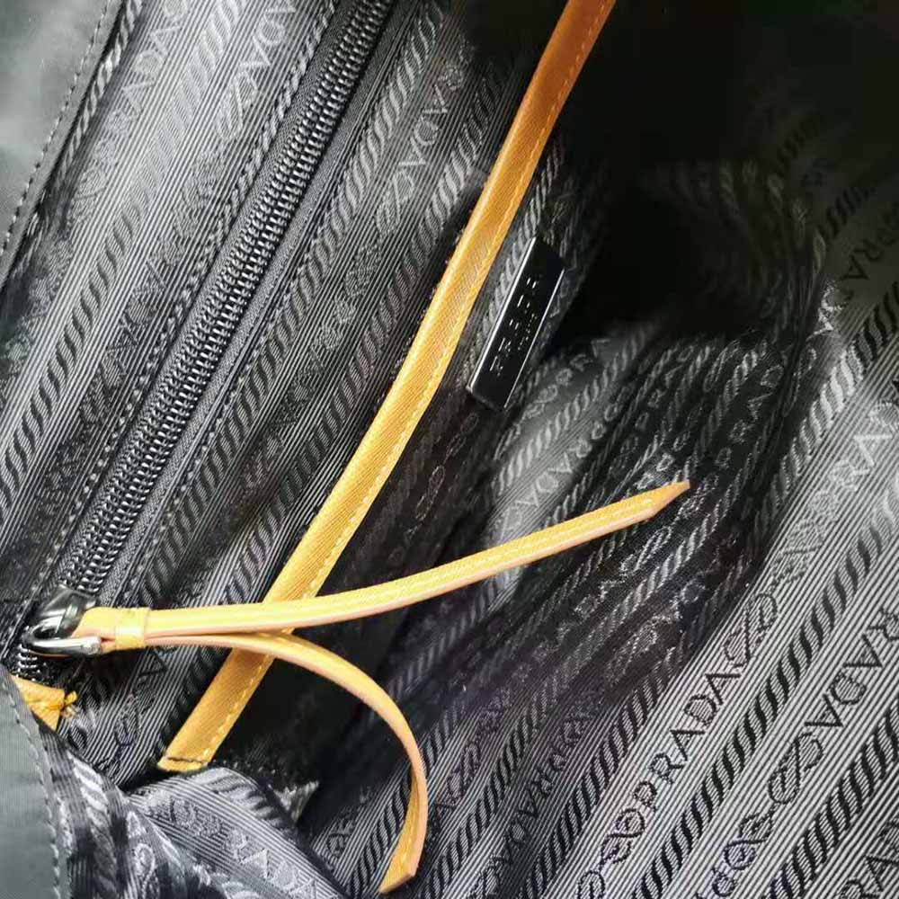 Prada Women Nylon and Saffiano Leather Backpack-Brown - image 7