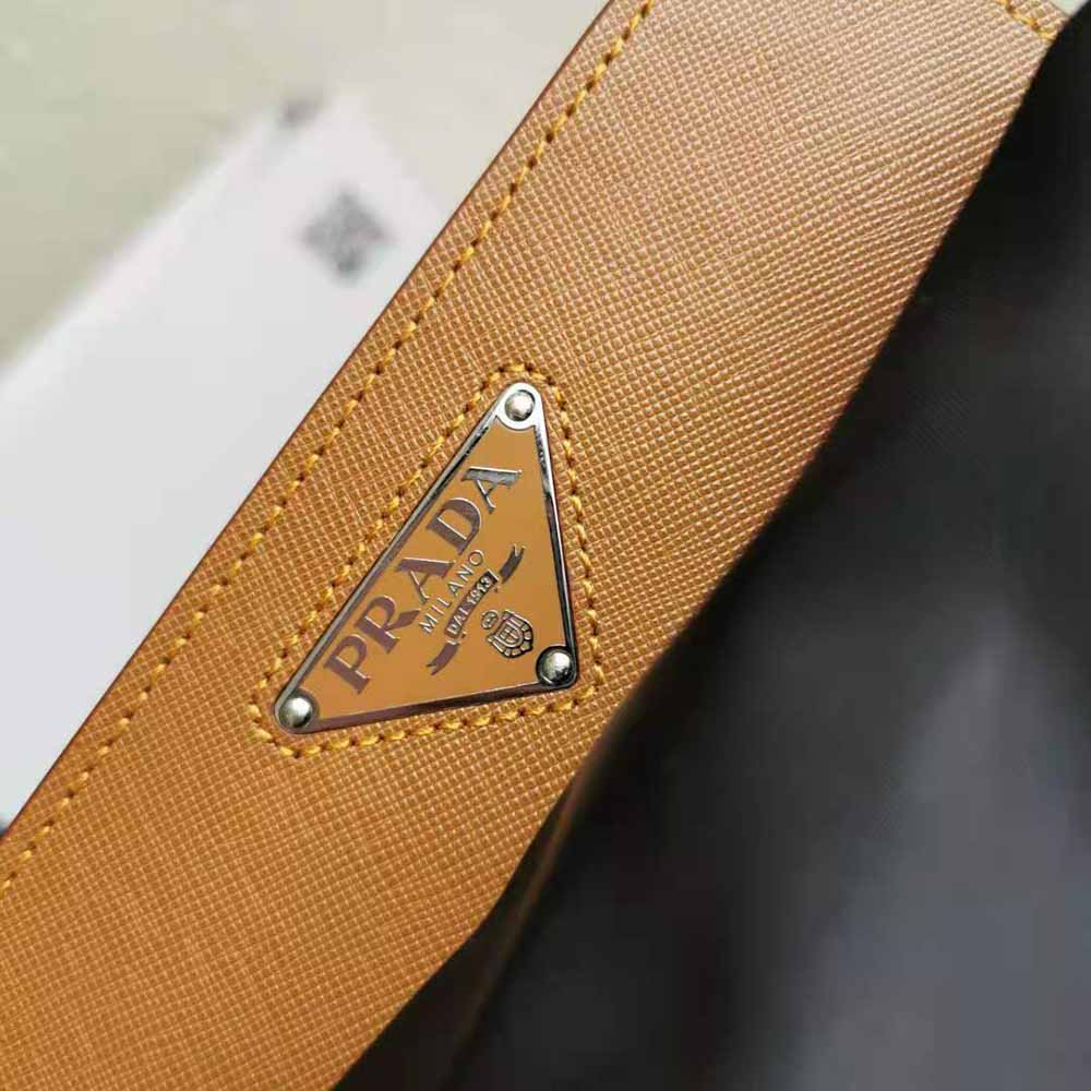 Prada Women Nylon and Saffiano Leather Backpack-Brown - image 10