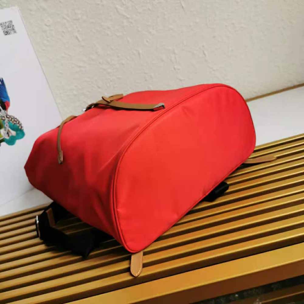 Prada Women Nylon and Saffiano Leather Backpack-Red - image 5