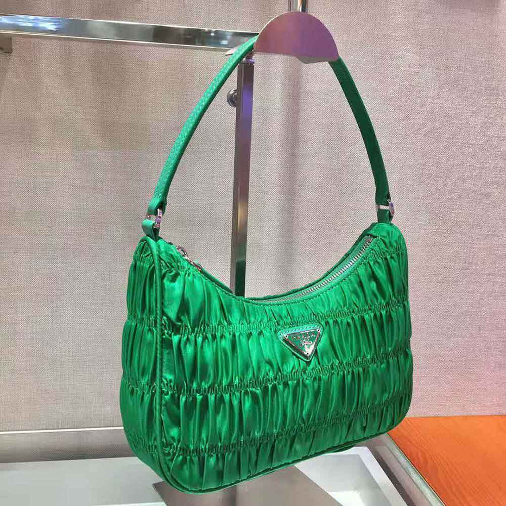 Prada Women Nylon and Saffiano Leather Mini Bag-Green - image 4