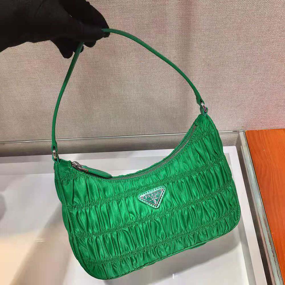 Prada Women Nylon and Saffiano Leather Mini Bag-Green - image 5
