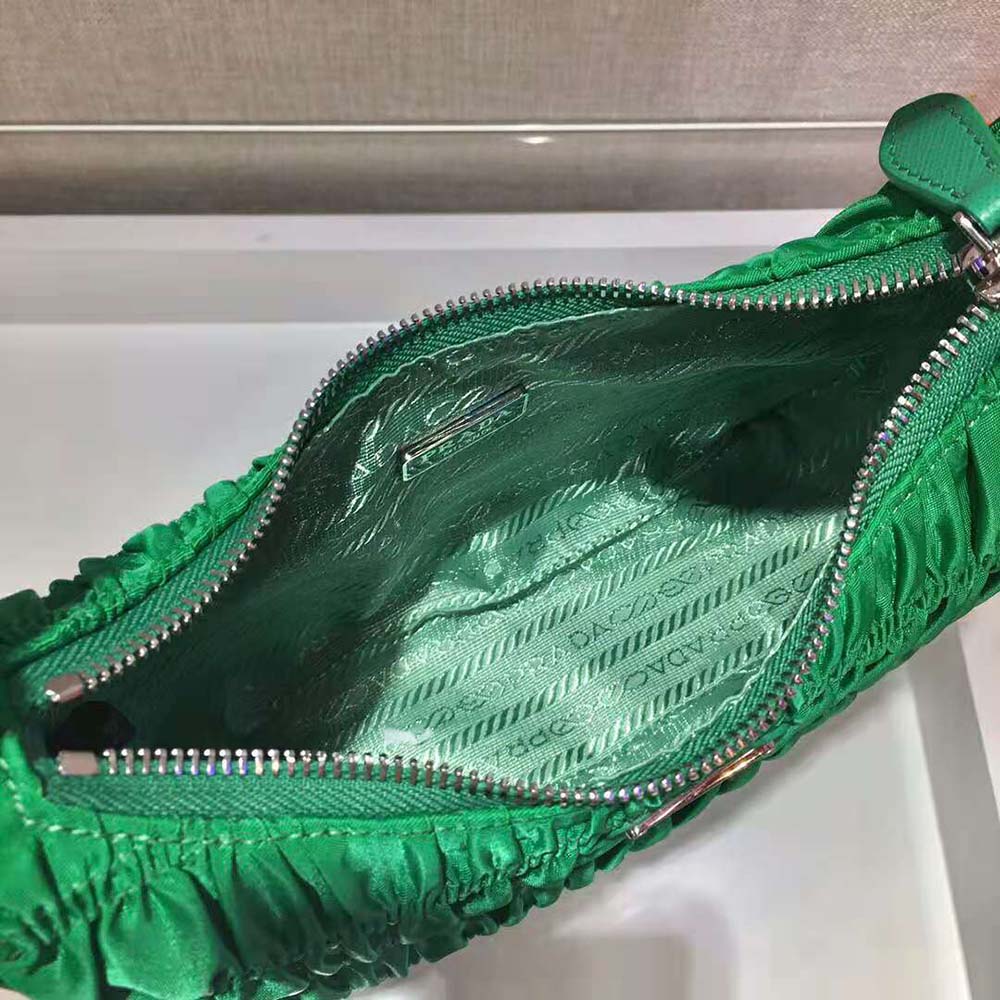 Prada Women Nylon and Saffiano Leather Mini Bag-Green - image 9