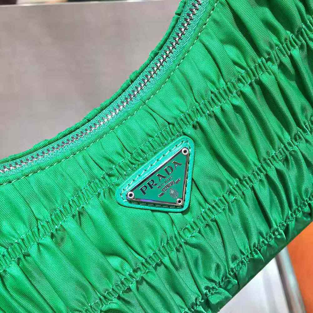 Prada Women Nylon and Saffiano Leather Mini Bag-Green - image 8