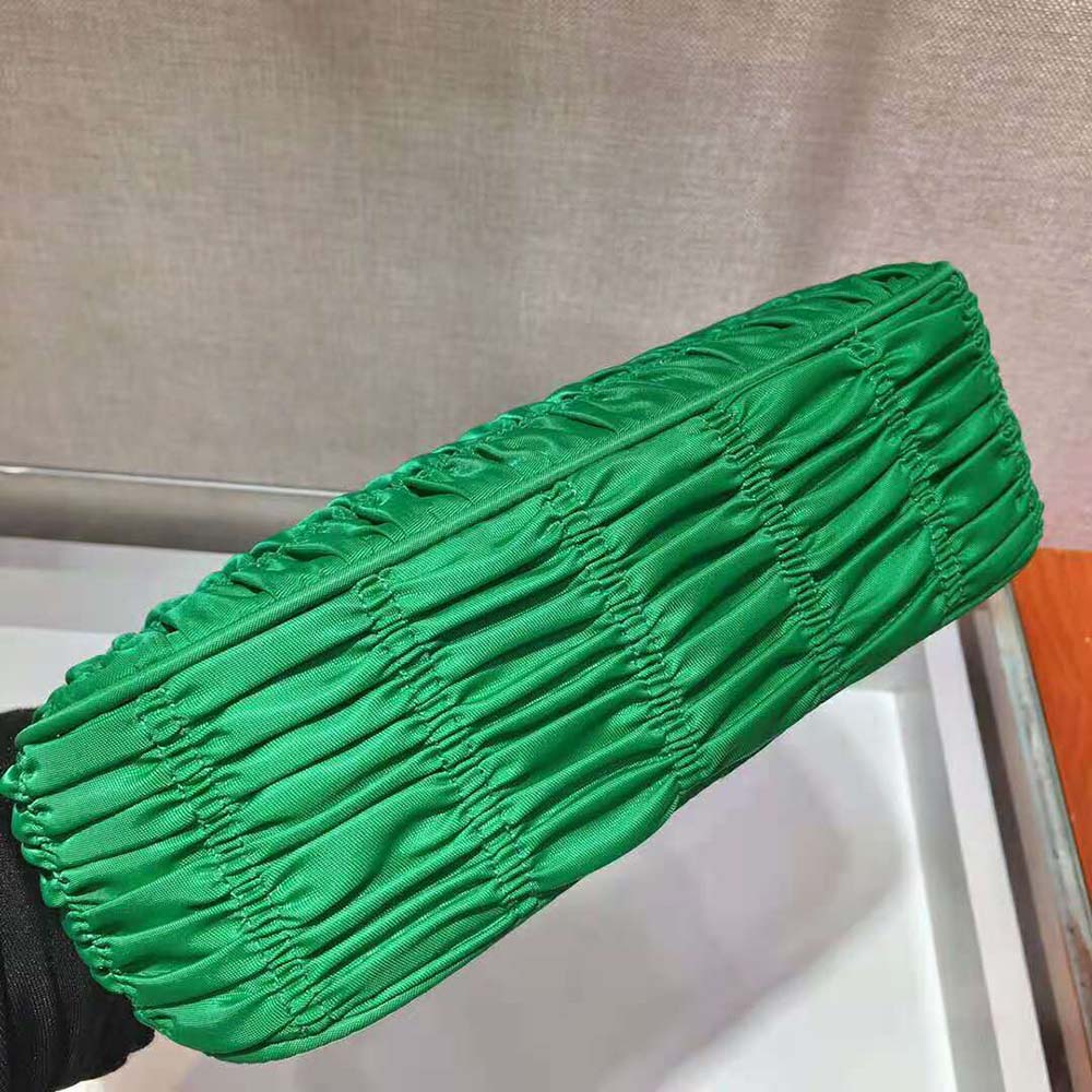 Prada Women Nylon and Saffiano Leather Mini Bag-Green - image 7