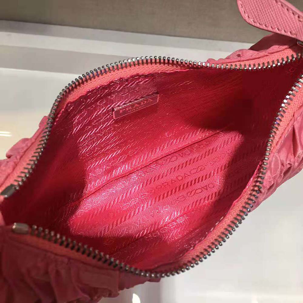 Prada Women Nylon and Saffiano Leather Mini Bag-Pink - image 8