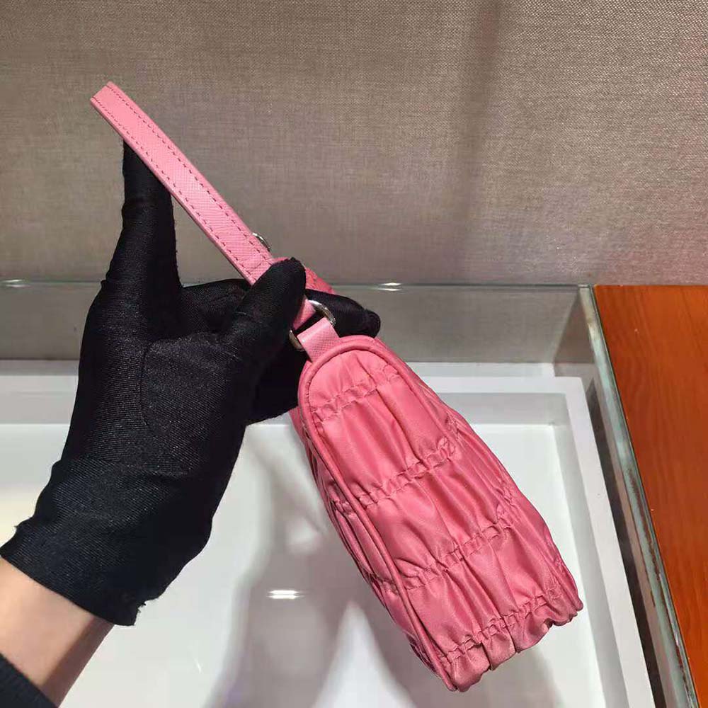 Prada Women Nylon and Saffiano Leather Mini Bag-Pink - image 5