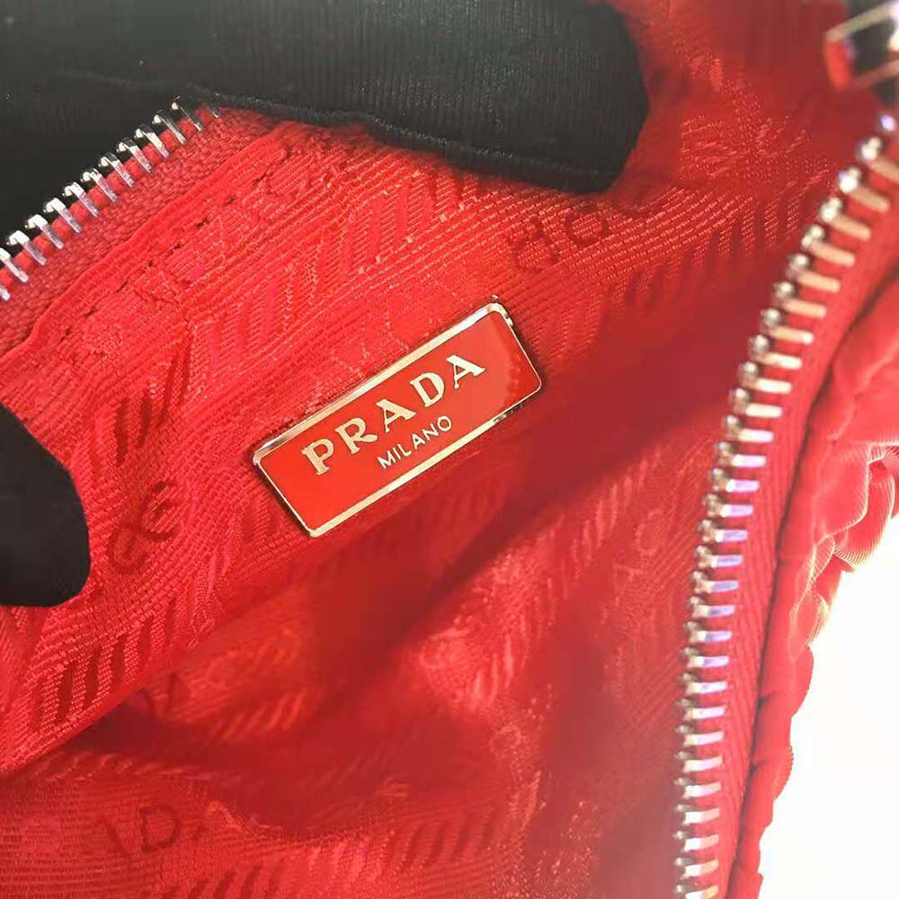 Prada Women Nylon and Saffiano Leather Mini Bag-Red - image 10