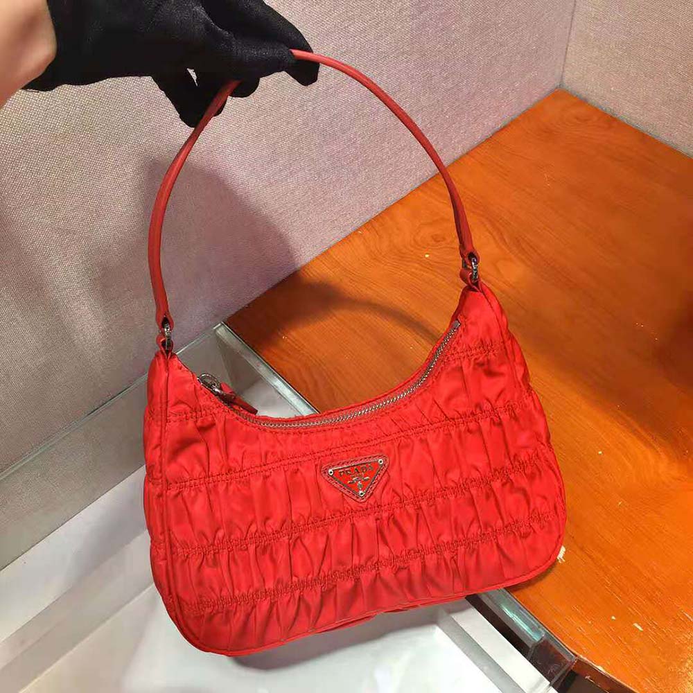 Prada Women Nylon and Saffiano Leather Mini Bag-Red - image 5