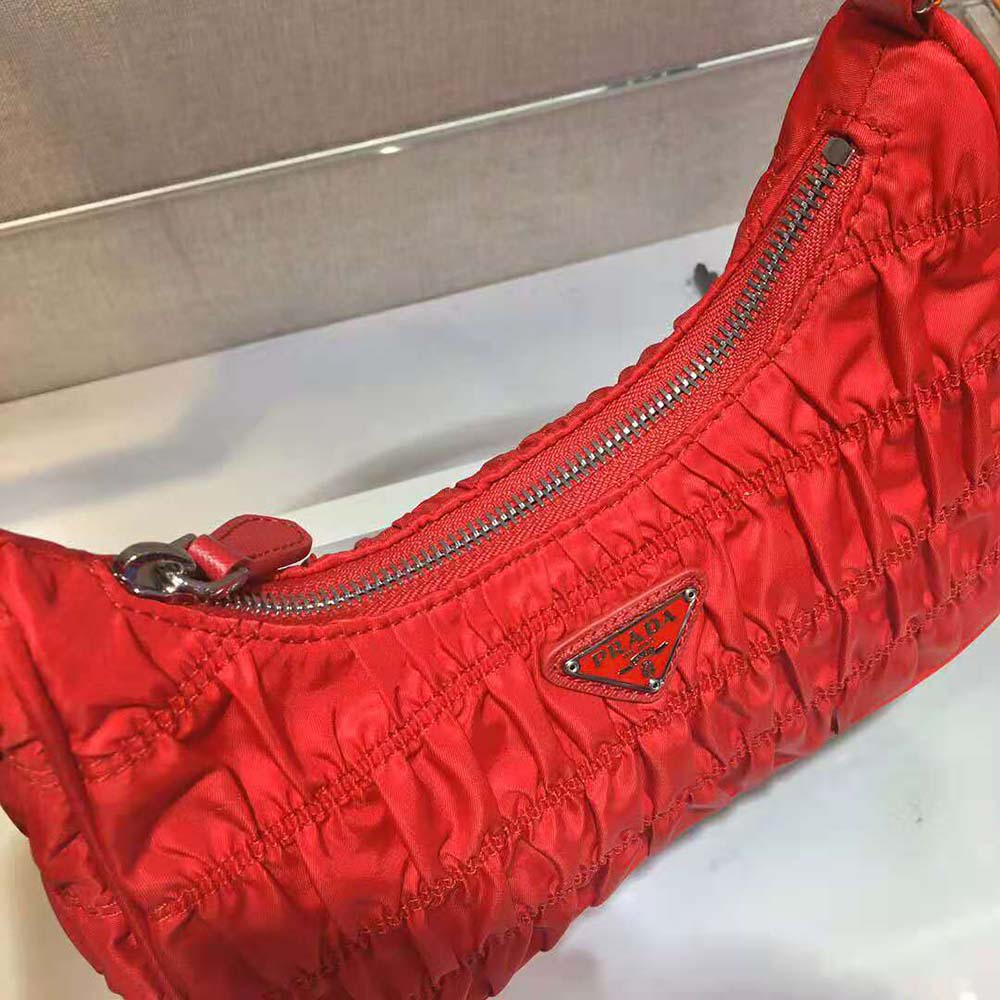 Prada Women Nylon and Saffiano Leather Mini Bag-Red - image 9