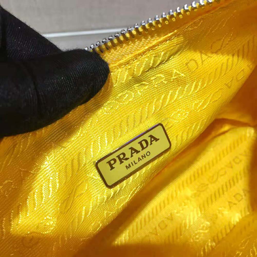 Prada Women Nylon and Saffiano Leather Mini Bag-Yellow - image 9