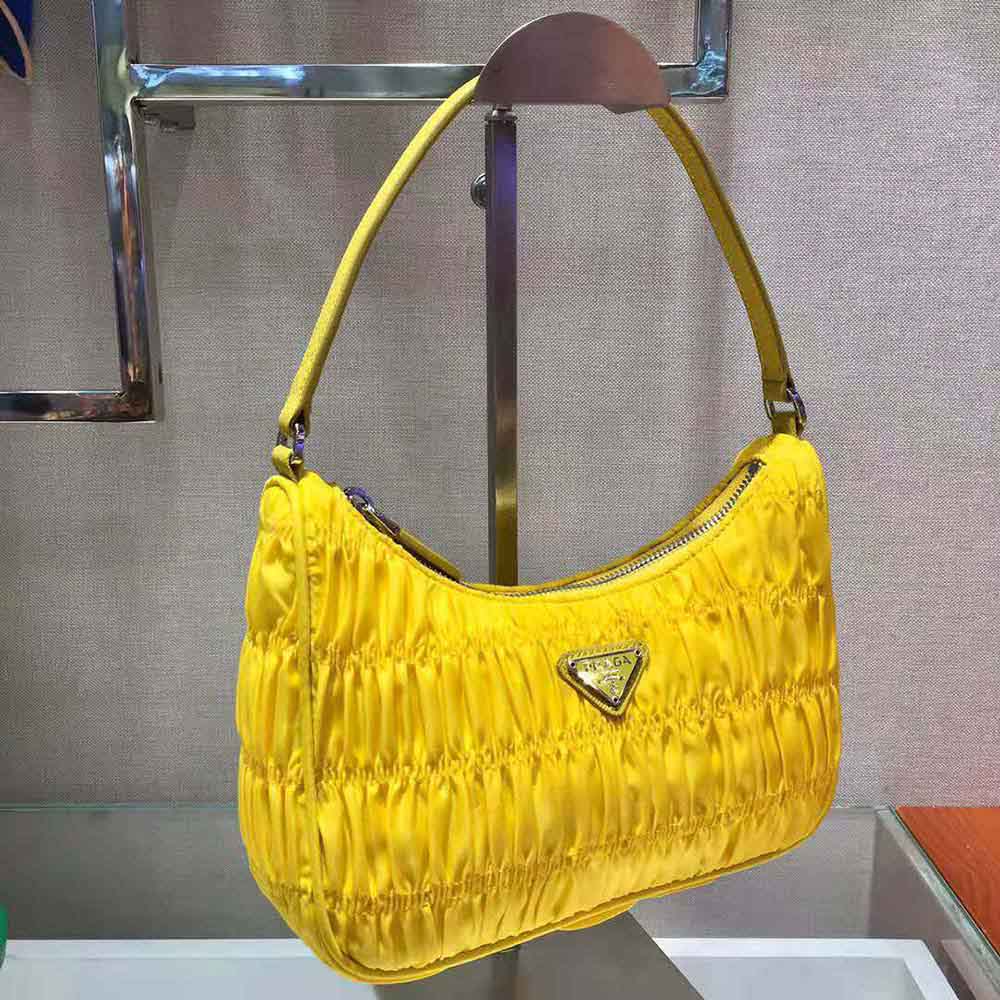 Prada Women Nylon and Saffiano Leather Mini Bag-Yellow - image 4