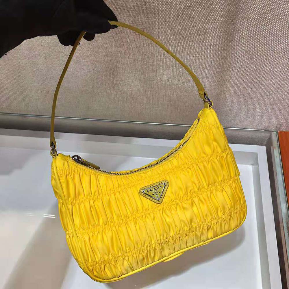 Prada Women Nylon and Saffiano Leather Mini Bag-Yellow - image 5