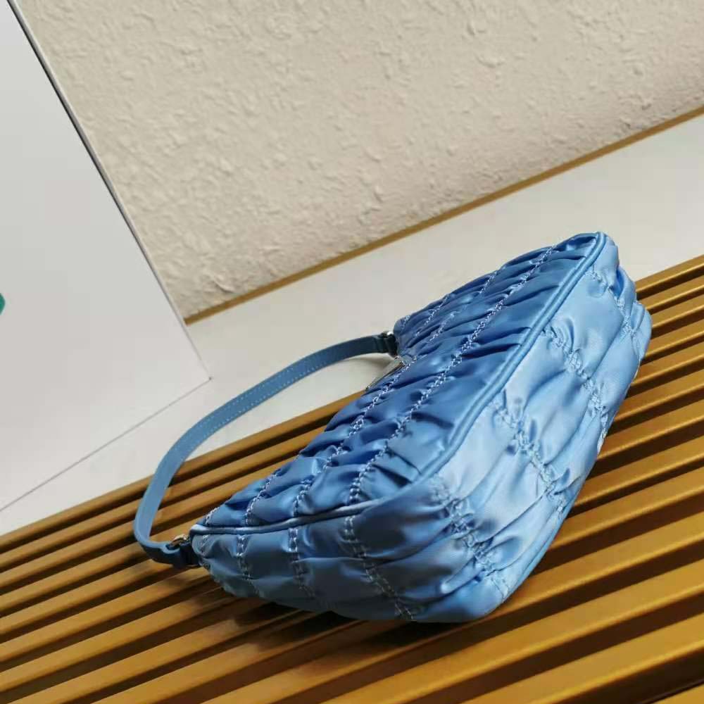 Prada Women Nylon and Saffiano Leather Mmini Bag-Blue - image 4