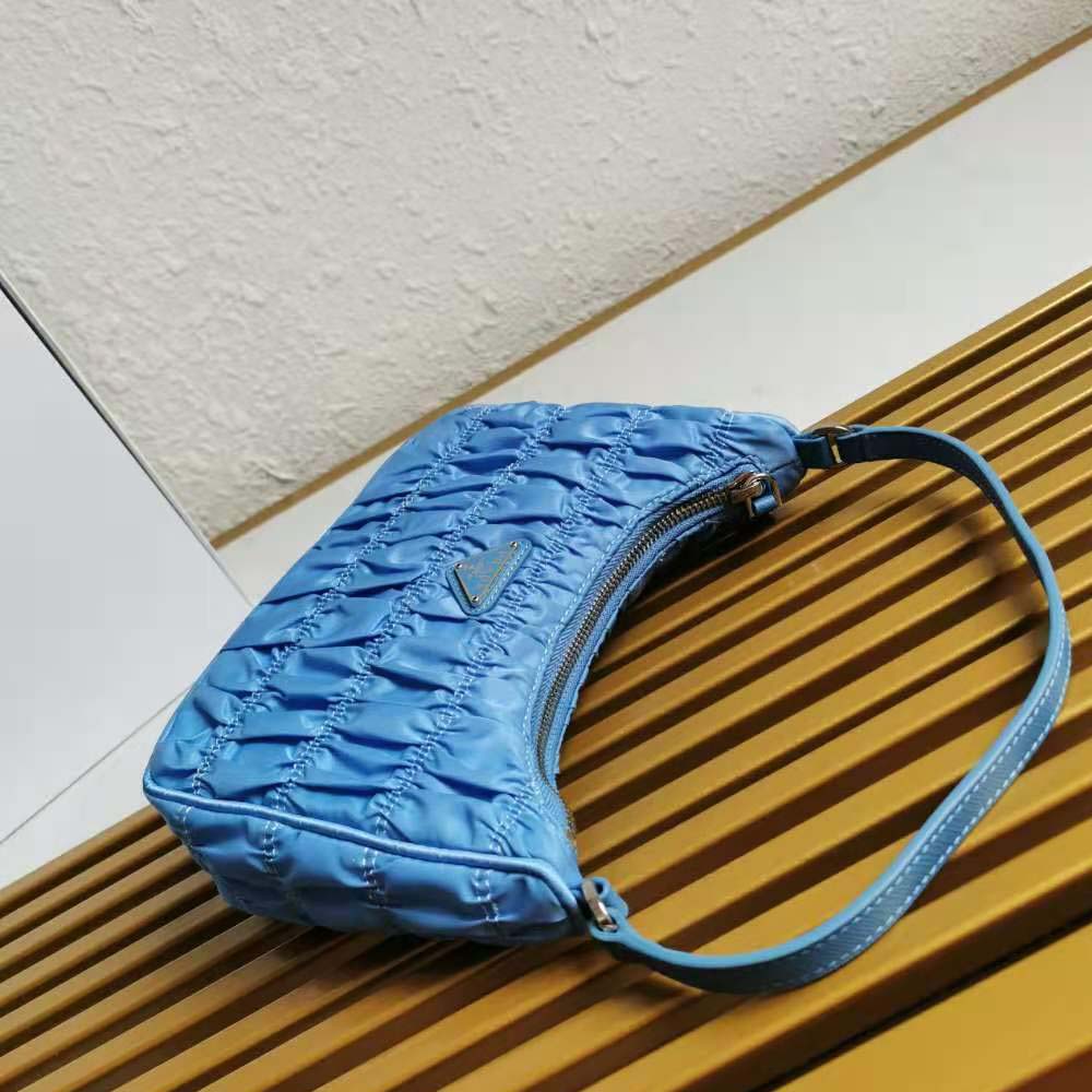 Prada Women Nylon and Saffiano Leather Mmini Bag-Blue - image 5