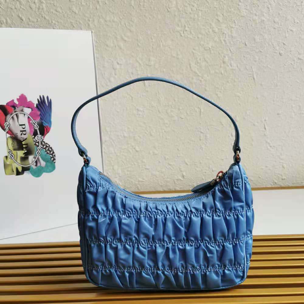 Prada Women Nylon and Saffiano Leather Mmini Bag-Blue - image 6