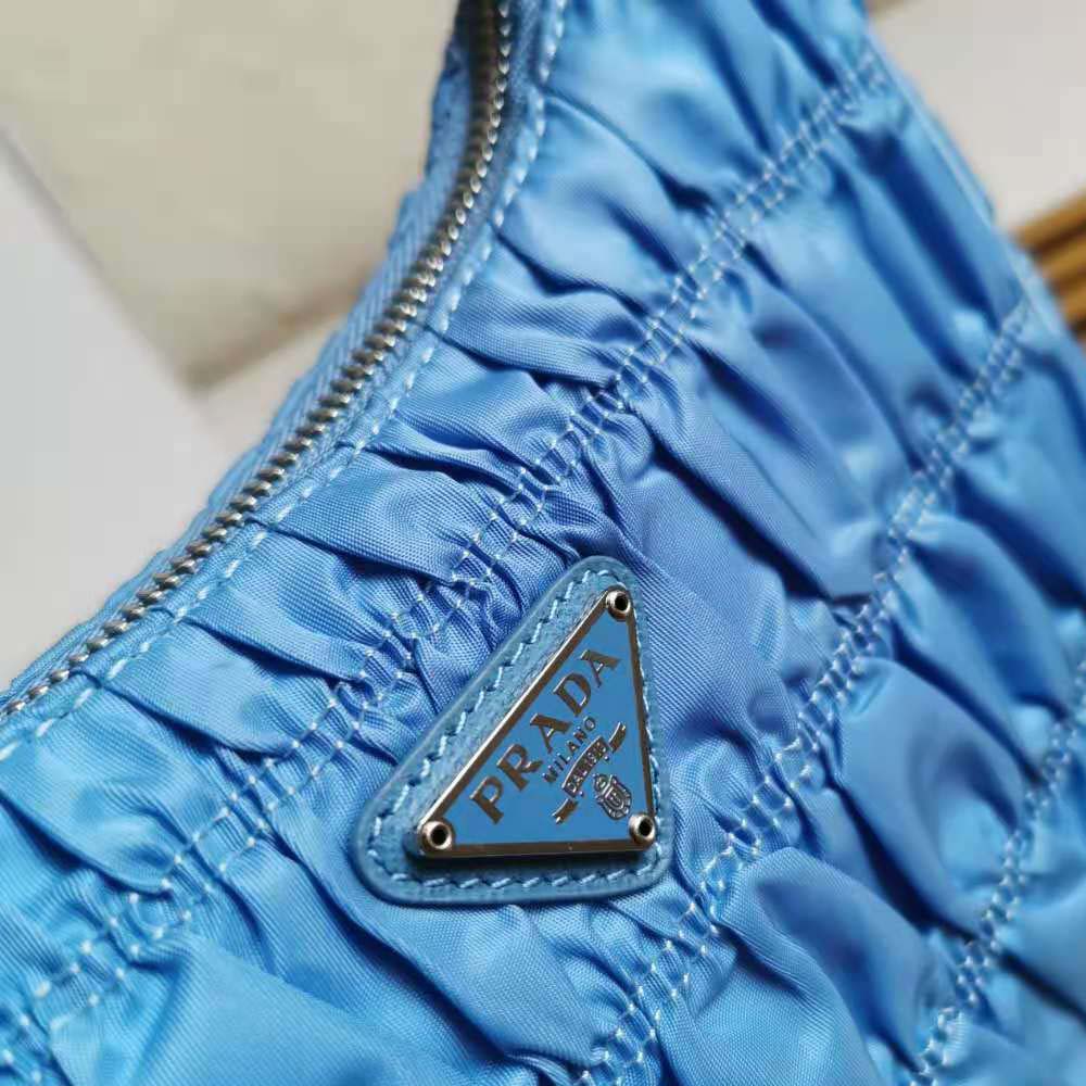 Prada Women Nylon and Saffiano Leather Mmini Bag-Blue - image 7