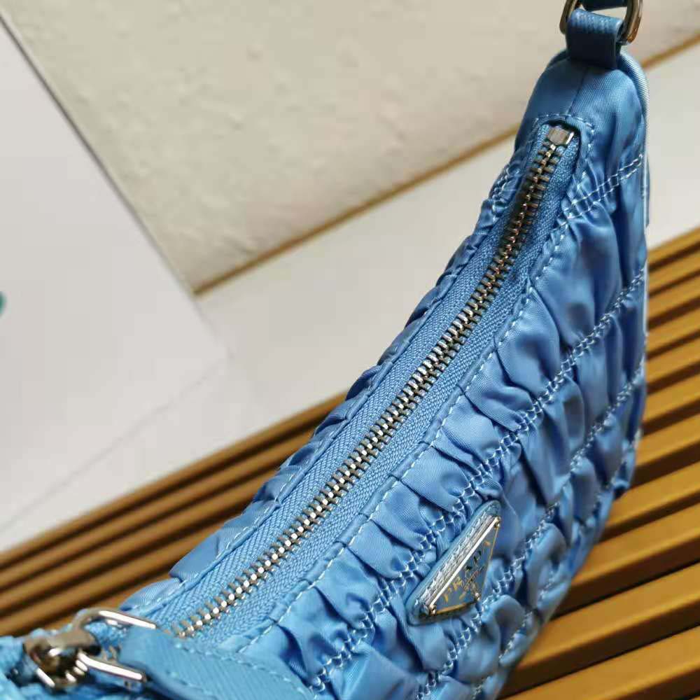 Prada Women Nylon and Saffiano Leather Mmini Bag-Blue - image 8