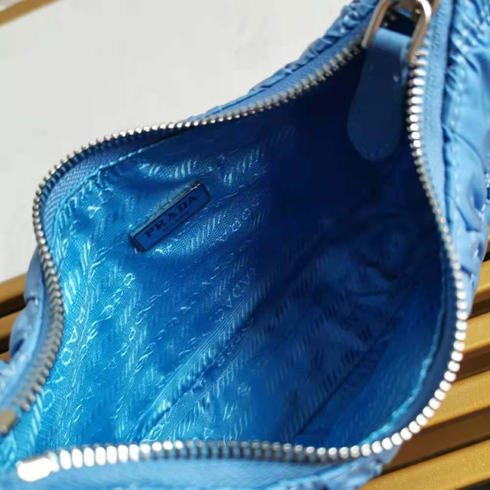 Prada Women Nylon and Saffiano Leather Mmini Bag-Blue - image 9