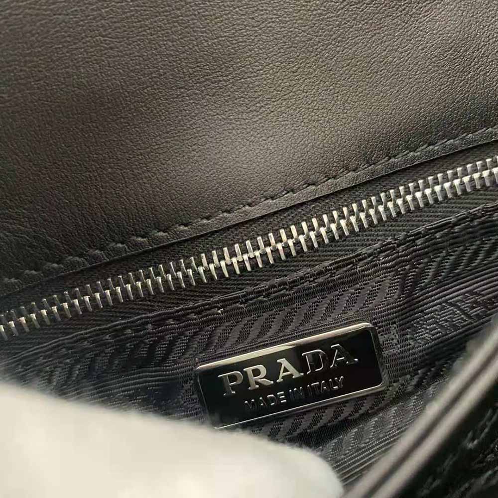 Prada Women Nylon and Saffiano Leather Shoulder Bag-Black - image 10